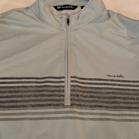 Travis Mathew Striped Performance quarter-zip jacket size Large Light Blue - Picture 5 of 10